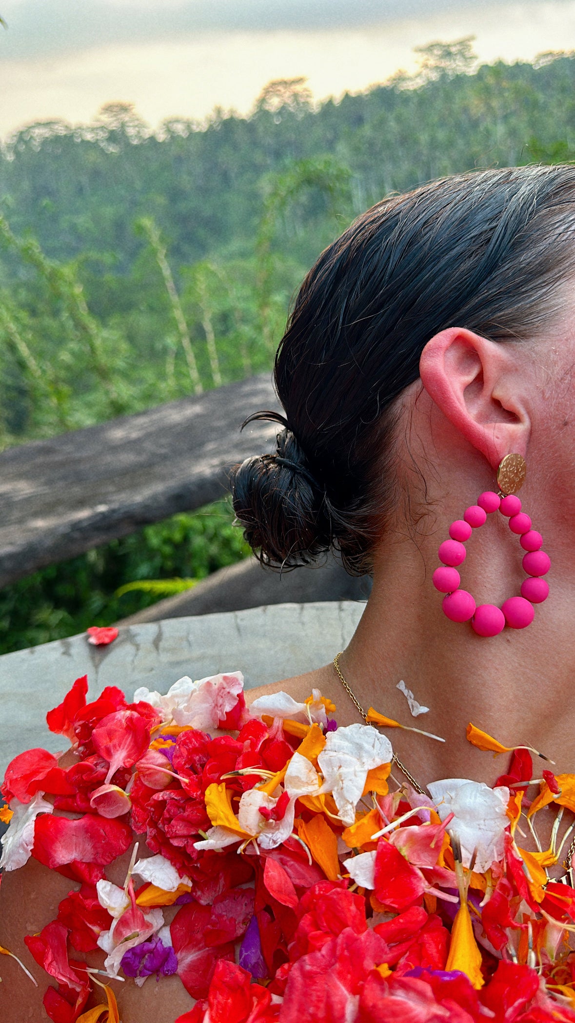 Boucles d’oreilles perles roses