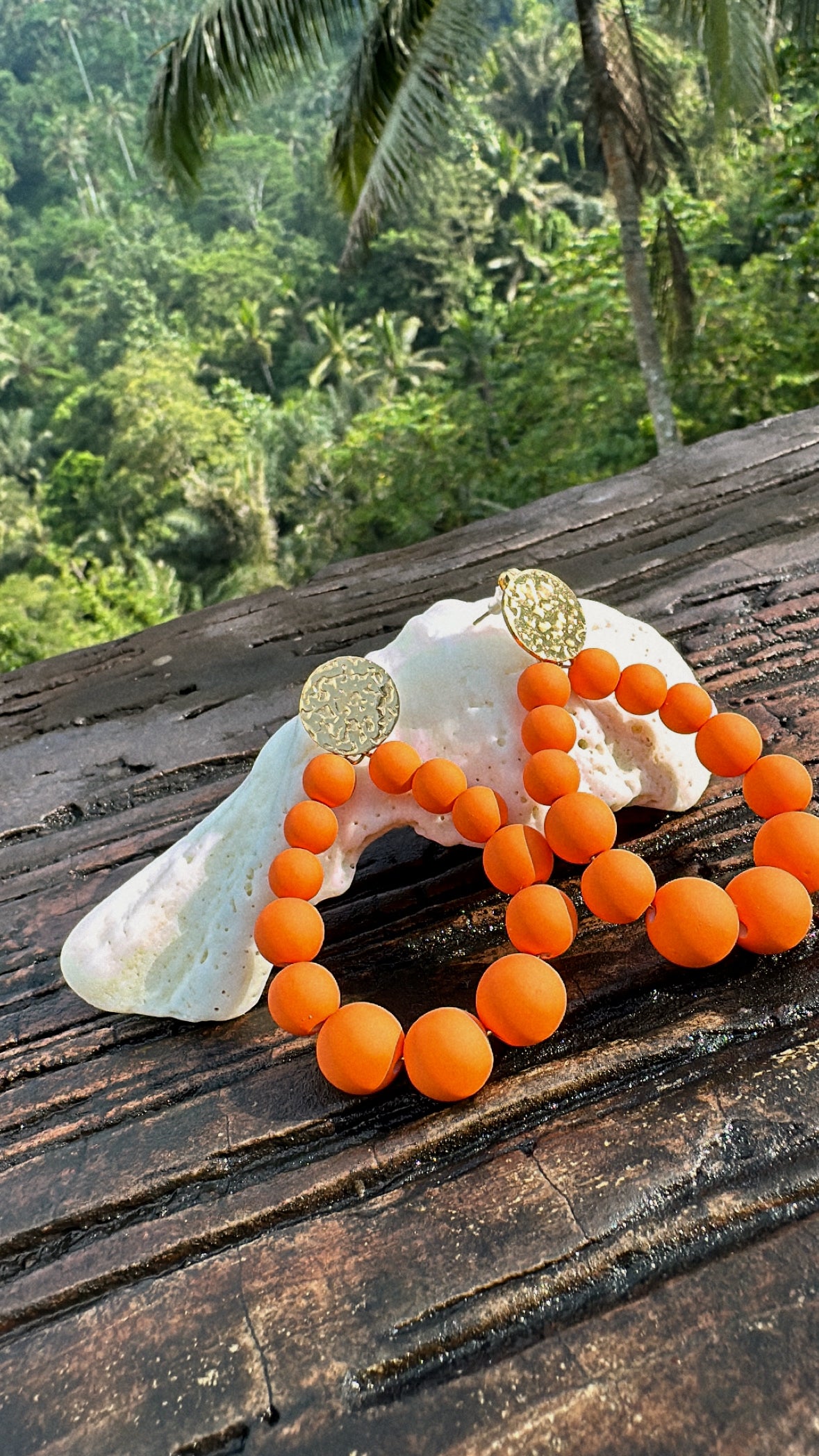 Boucles d’oreilles perles orange