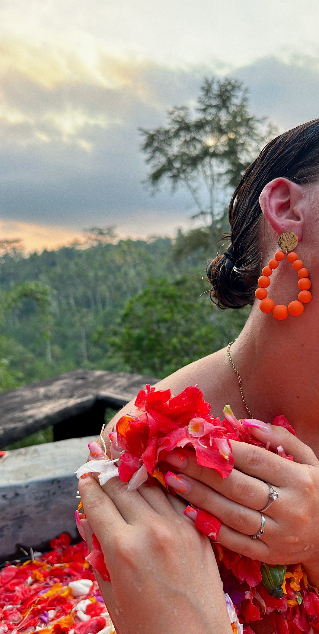 Boucles d’oreilles perles orange