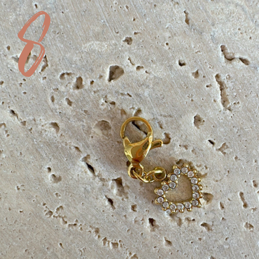 Charm Cœur strass